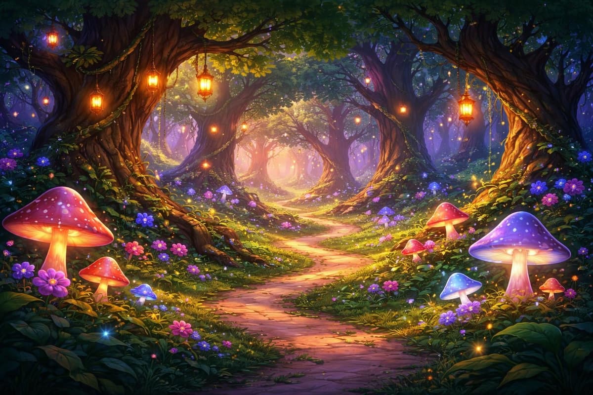 Enchanted Forest birthday card theme