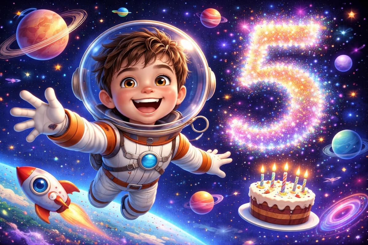 Lucas's Space Explorer birthday card