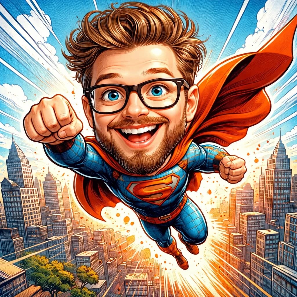 Superhero karikatur